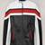 Black genuine lambskin leather jacket-stripes white red fashion style