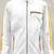 Men's white yellow stripe genuine lambskin  leather jacket