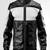 Men's white & black shoulder quilted genuine leather jacket-café racer