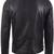 Biker style black lambskin leather jacket red white stripes style fastion