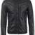Biker style black lambskin leather jacket red white stripes style fastion