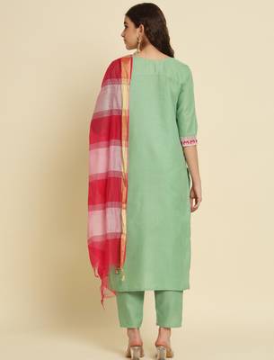pear fancy silk blend kurta set 4