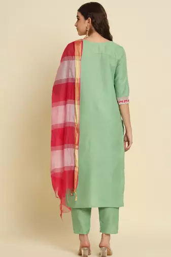 pear fancy silk blend kurta set