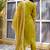 yellow fancy silk blend kurta set