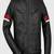 Biker style black lambskin leather jacket red white stripes style fastion