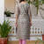 grey fancy silk blend kurta set