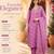 Women's purple rayon printed with straight kurta set with pant & dupatta