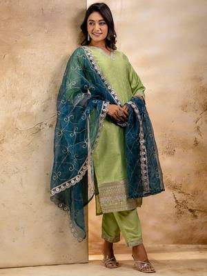 pear fancy chanderi silk kurta set 3