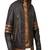 Genuine lambskin leather jacket-brown contrast stripes & piping fashion style