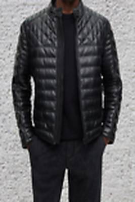 Black genuine lambskin leather jacket- quilted fashion style 1