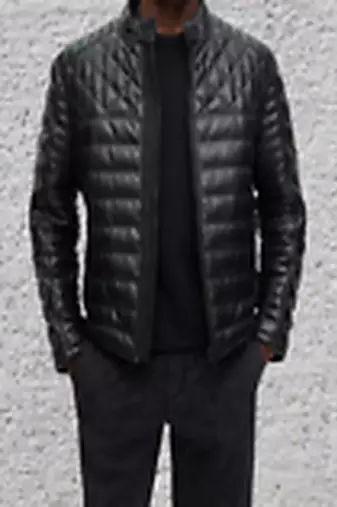 Black genuine lambskin leather jacket- quilted fashion style