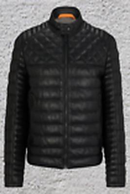 Black genuine lambskin leather jacket- quilted fashion style 3