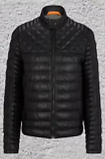 Black genuine lambskin leather jacket- quilted fashion style