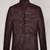 Men's black genuine lambskin leather jacket- belt chest lace style