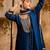 blue fancy silk blend kurta set