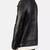 Biker style black lambskin leather jacket furr collar