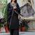 black fancy silk blend kurta set