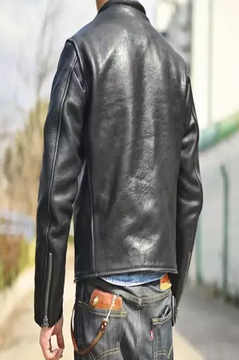 Men's lambskin leather jacket black color fashion style