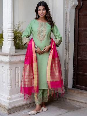 pear fancy blended cotton kurta set 1