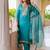 blue fancy silk blend kurta set