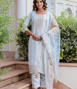 grey fancy viscose kurta set