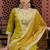 yellow fancy silk blend kurta set