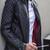 Black genuine lambskin leather jacket-quilted shoulder hand fashion style