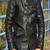 Black genuine lambskin leather jacket spread collar button jacket