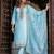sky-blue fancy silk blend kurta set