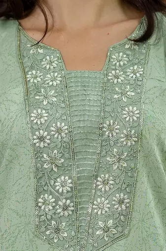 pear fancy silk blend kurta set