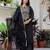 black fancy silk blend kurta set