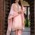 peach fancy silk blend kurta set