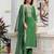green fancy silk blend kurta set