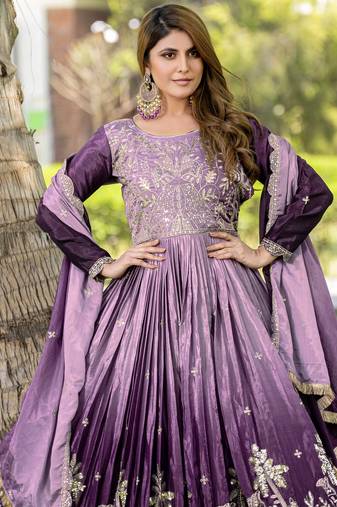 multicolor fancy pure silk kurta set