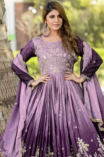 multicolor fancy pure silk kurta set