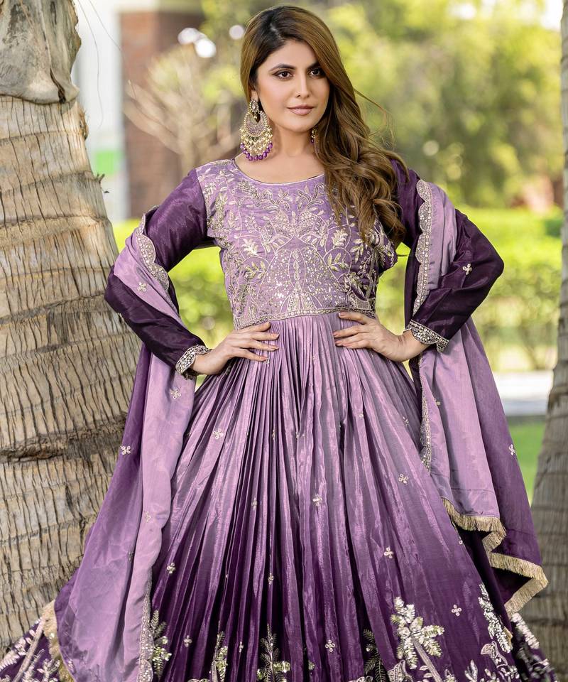 multicolor fancy pure silk kurta set