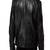 Men's black lambskin leather jacket cafer racer jacket zip pockets