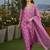 Women's purple rayon printed with straight kurta set with pant & dupatta