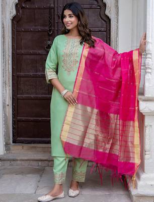 pear fancy blended cotton kurta set 2