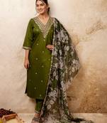 mehendi fancy viscose rayon kurta set