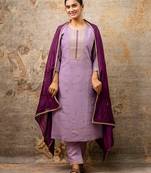 lavender fancy silk blend kurta set