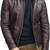 Brown cross zip genuine soft lambskin leather jacket moto biker jacket