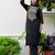 black fancy silk blend kurta set