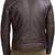 Brown cross zip genuine soft lambskin leather jacket moto biker jacket