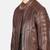 Biker style black lambskin leather jacket café racer quilted shoulder