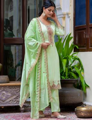 pear fancy silk blend kurta set 2