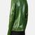 Biker style green lambskin leather jacket café racer quilted shoulder