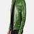 Biker style green lambskin leather jacket café racer quilted shoulder