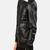 Men's black 2 envelope pockets lambskin leather jacket furr collar