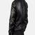 Men's black 2 envelope pockets lambskin leather jacket furr collar